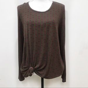 LOGO Lori Goldstein Long Sleeve Tee Top Blouse